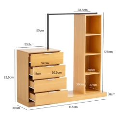 Kompaktgarderobe Eiche Dekor