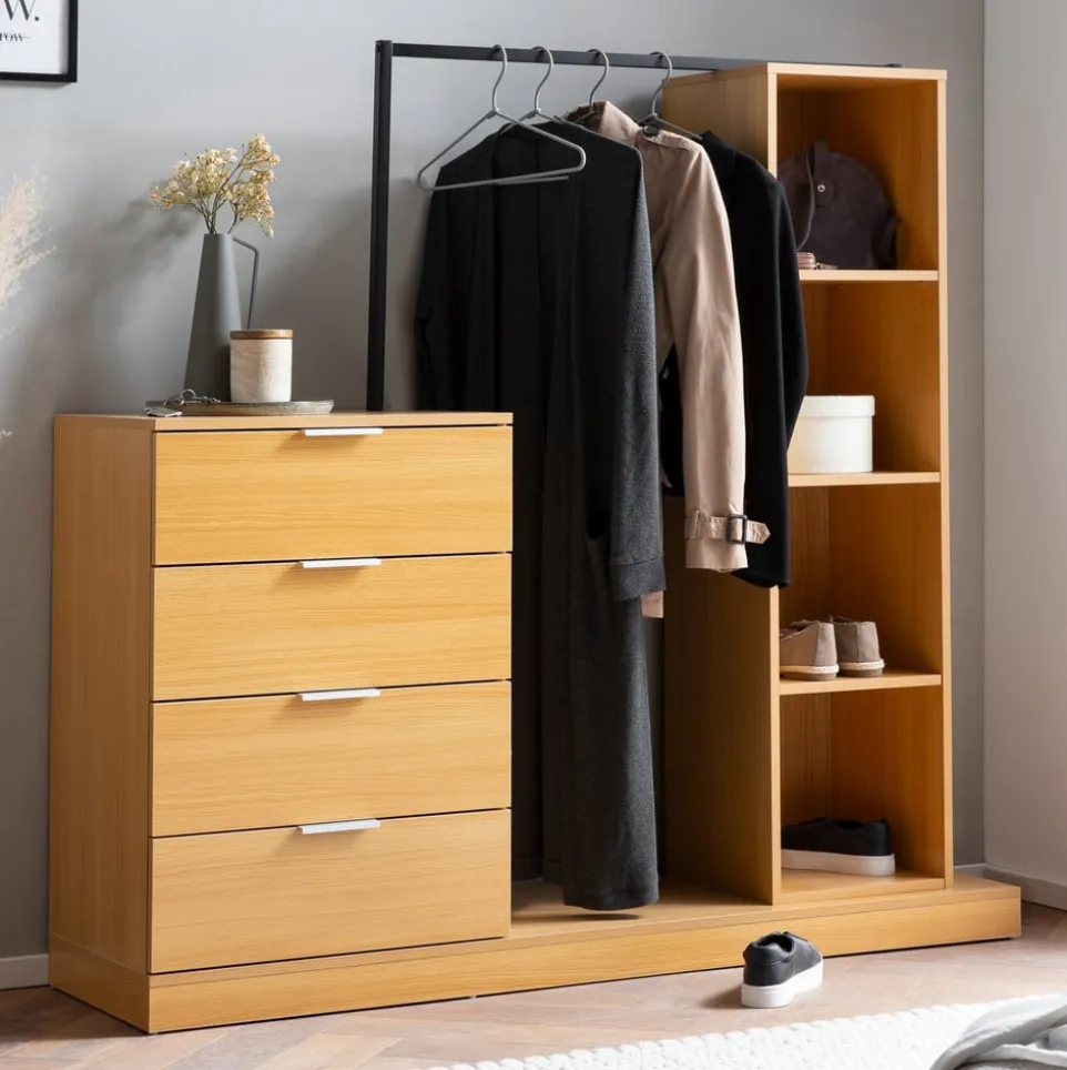 Kompaktgarderobe Eiche Dekor